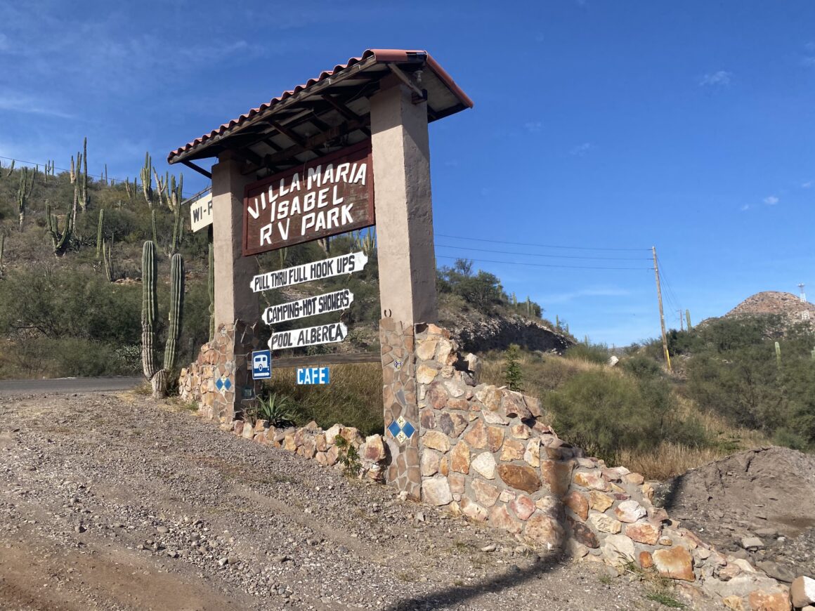 Villa Maria Isabel RV park sign | RV parks in Baja